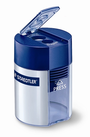 Staedtler Bleistiftspitzer mit Halterung Double Silber/Blau
